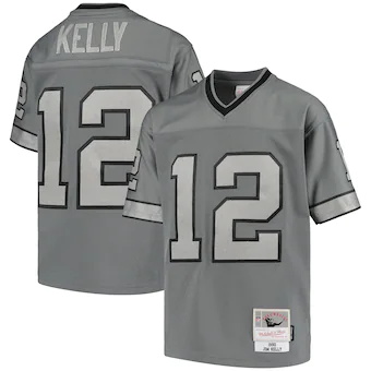 youth mitchell and ness jim kelly charcoal buffalo bills 19